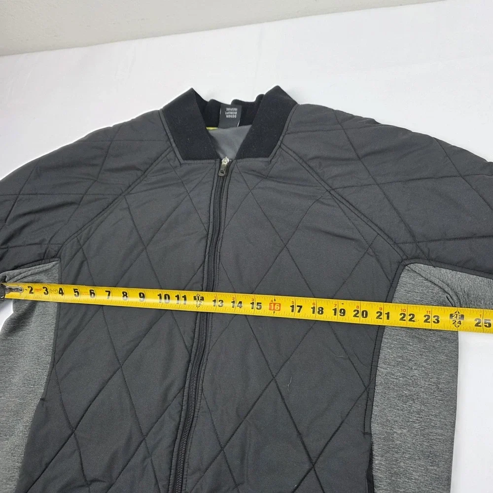 Oakley Jacket Mens XL Gray Quilted Full Zip Knit Sleeves Insulated Pockets